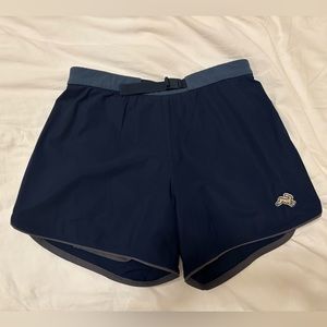 NO OFFERS Tracksmith Off Roads Belted Running Shorts Navy Blue